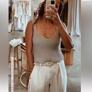 OZMA Women's Knit Tank in Lichen